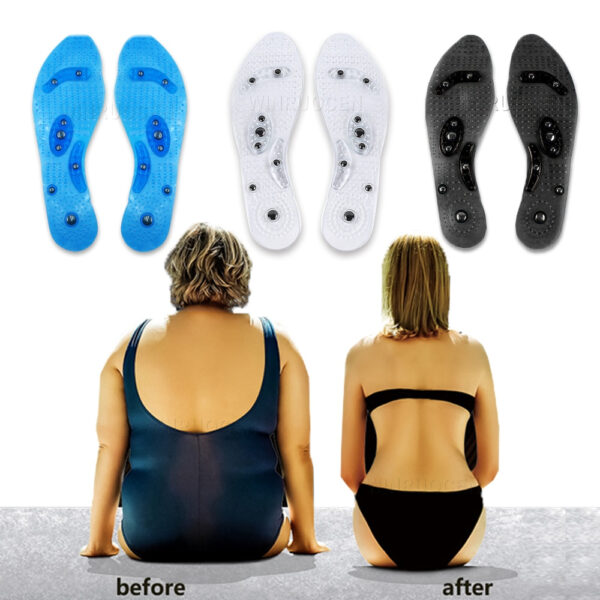 Men And Women PVC Insole Foot Magnetic Therapy Health Care Insole Running Fitness Weight Loss Sports 6