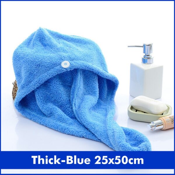 Microfiber Dry Hair Cap Shower Kofia yenye Maji Yenye Nguvu ya Kufyonza Pembetatu Msichana Anaosha Nywele Kukausha Haraka 2