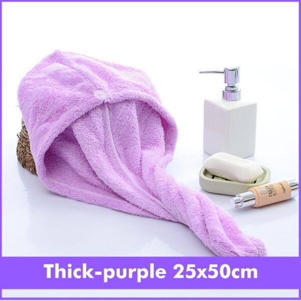 Microfiber Dry Hair Cap Shower Kofia yenye Maji Yenye Nguvu ya Kufyonza Pembetatu Msichana Anaosha Nywele Kukausha Haraka 5