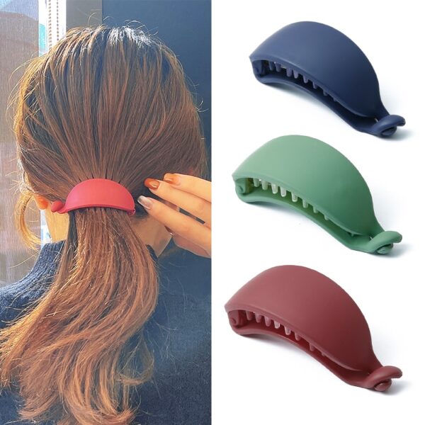 New Cute Candy Colors Banana Shape Hair Claws Women Girls Sweet Hair Clips Ponytail Holder Hairpins