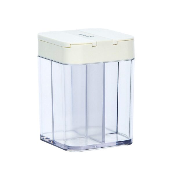 Seasoning Box Four Divided Transparent Plastic Storage Box Cooking Bottle Seasoning Jar Hand Press Household Kitchen 5