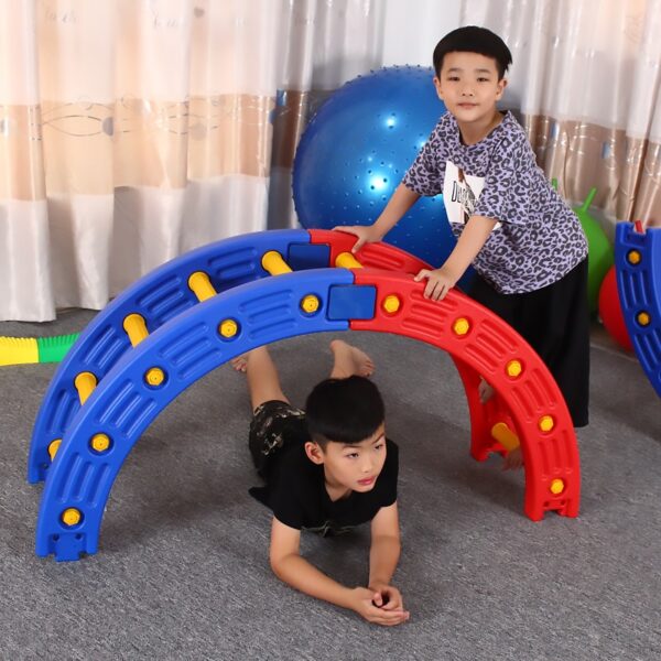 TT Kindergarten Niños s Aptitud física Equipo de entrenamiento sensorial Cuarto de ronda Padres e hijos Jardín Madera Surf 2