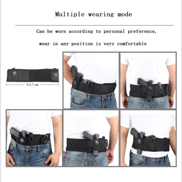Univerzalna taktička futrola za trbuh sa futrolom sa skrivenim pištoljem za nošenje torbica za struk Nevidljiv elastični pojas 3
