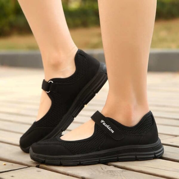 Ženske ležerne cipele Tenisice Prozračne hodanje Ženske tenisice Crne tenisice od elastične tkanine Žene vulkanizirane