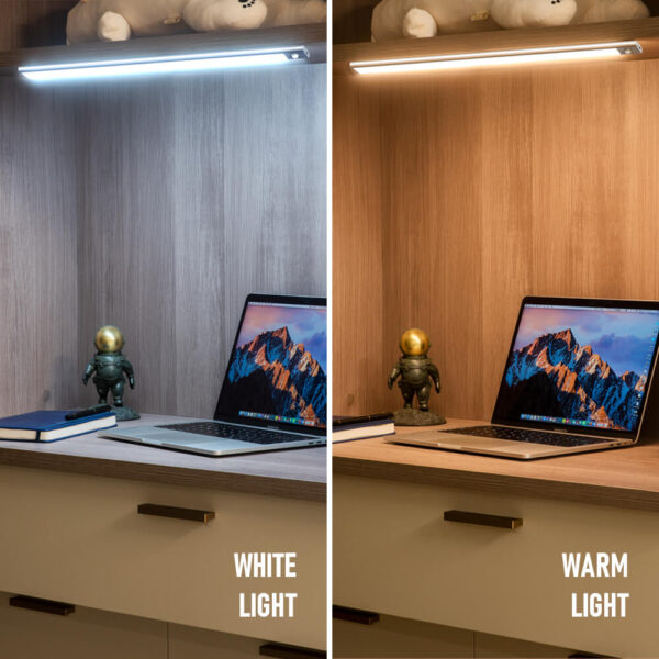 Wood Grain Εξαιρετικά λεπτός αισθητήρας κίνησης LED κάτω από τα φώτα του ντουλαπιού τύπου C Νυχτερινός λαμπτήρας φόρτισης USB 4