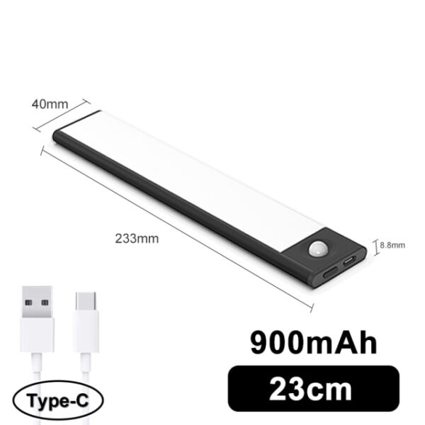 Itace hatsi Ultra bakin ciki firikwensin motsin motsi na LED Karkashin Hasken Wuta Nau'in C USB Cajin Dare Fitilar 4.jpg 640x640 4