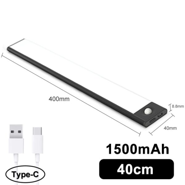 Grán Adhmaid Braiteoir Tairisceana Ultra-tanaí LED Faoi Shoilse Comh-Aireachta Cineál C Lampa Oíche Muirearú USB 5.jpg 640x640 5