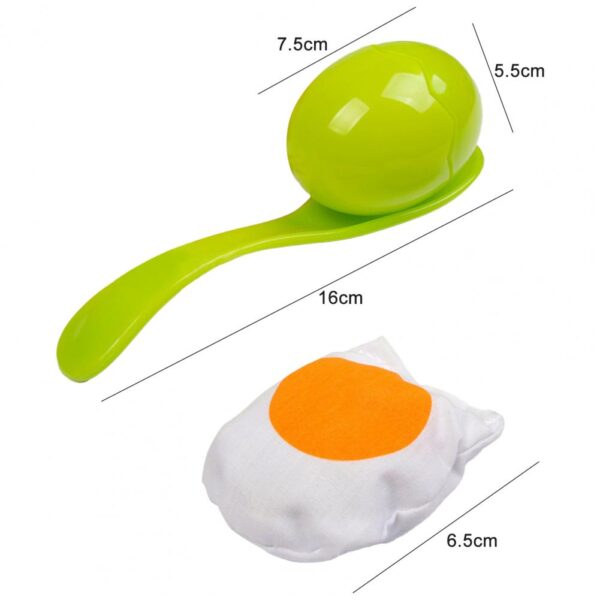 1 conjunto de colher de ovo jogo fácil de segurar desenvolvimento intelectual portátil equilíbrio treinamento colheres ovo brinquedo para 2