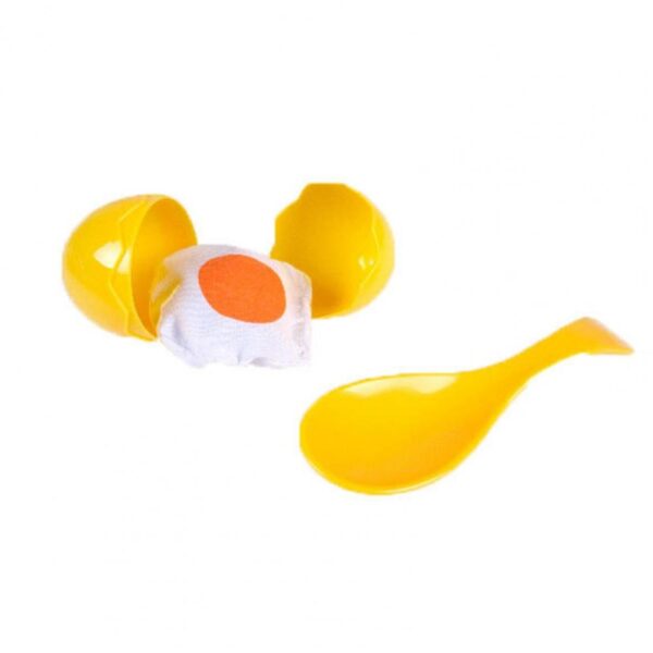 1 套鸡蛋勺游戏易于抓握智力开发便携式平衡训练勺子鸡蛋玩具 3 人份