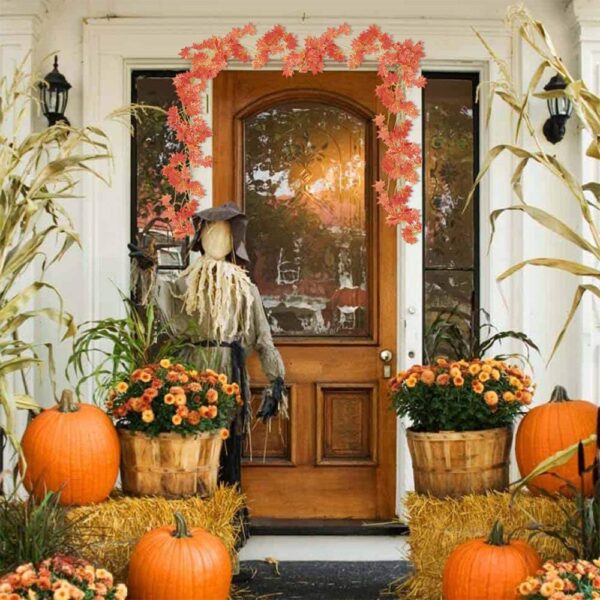 2021 Artificial Fall Maple Leaves Fake Autumn Leaf for Thanksgiving Wedding Party Events Indoor Outdoor Wreath 4