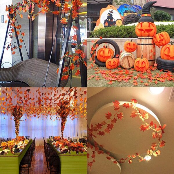 2021 Artificial Fall Maple Mashizha Emanyepo eMatsutso eKutenda Kwemuchato Wemuchato Zviitiko Indoor Outdoor Wreath 5