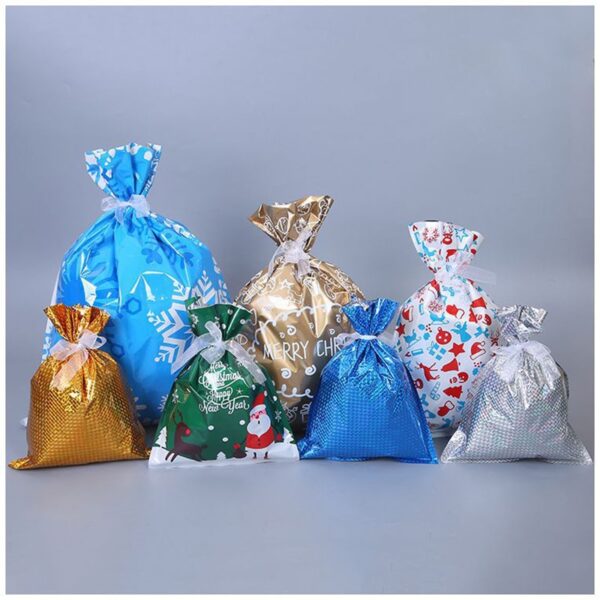 2022 1Set Christmas Gift Bag Extra Large New Year Gift Candy Bags Laser Printing For Christmas 1