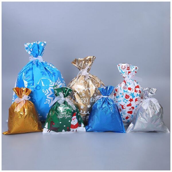 2022 1Set Christmas Gift Bag Extra Large Year Gift Candy Bags Laser Fanontana Ho an'ny Noely 1