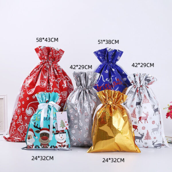 2022 1Set Christmas Gift Bag Extra Large New Year Gift Candy Bags Laser Pag-print Para sa Pasko 18.jpg 640x640 18