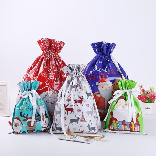 2022 1Set Christmas Gift Bag Extra Large New Year Gift Candy Bags Laser Printing For Christmas 2