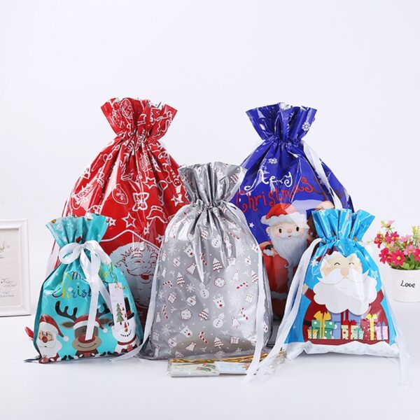 2022 1Set Christmas Gift Bag Extra Large New Year Gift Candy Bags Laser Printing For Christmas 4