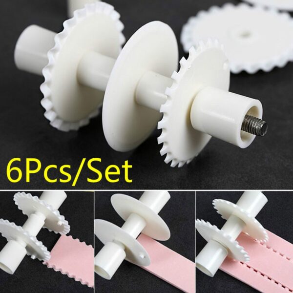 6pcs Saita Iyakar Fure Fondant Ribbon Roller Cutters Cake Sugar Cutter Lace Cake Ado Mold Embosser