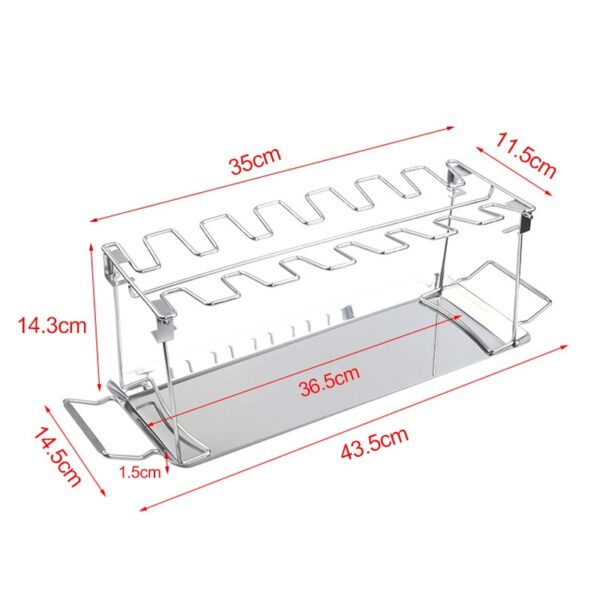 BBQ Beef Chicken Leg Wing Grill Rack 14 Slots Stainless Steel Barbecue Drumsticks Holder Smoker Oven 1