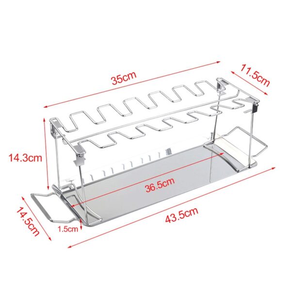 BBQ Beef Chicken Leg Wing Grill Rack 14 Slots Stainless Steel Barbecue Drumsticks Holder Smoker Oven 1