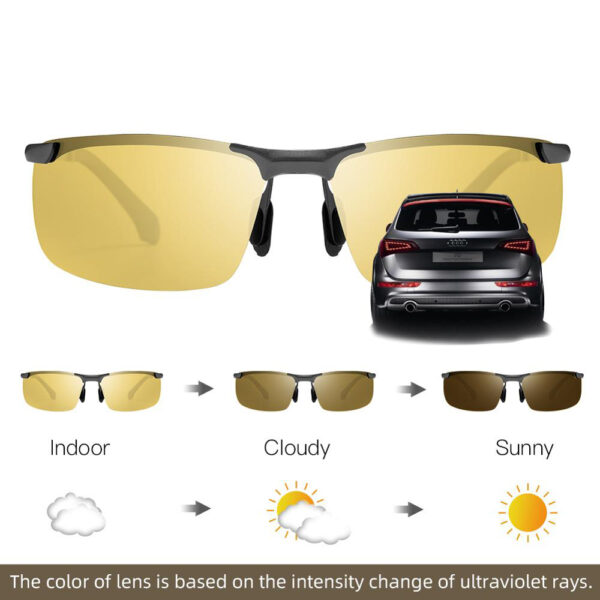 CAPONI Night Vision Sunglasses Polarized Photochromic Sun Glasses For Men Oculos Yellow Driving Glasses gafas de 3 1