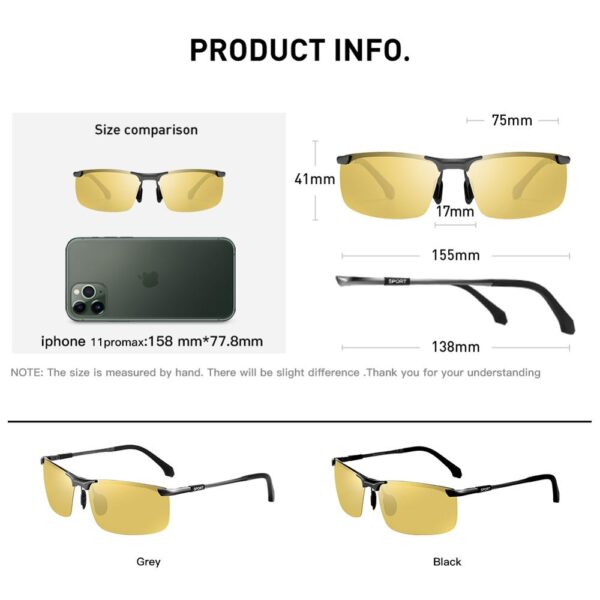 CAPONI Night Vision နေကာမျက်မှန်များ အမျိုးသားများအတွက် Polarized Photochromic နေကာမျက်မှန်များ Oculos အဝါရောင်မောင်းနှင်သည့်မျက်မှန် gafas de 4