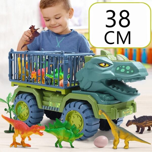 Vehículo de dinosauro, coche de xoguete, transporte de dinosauros, camión de xoguete, vehículo de inercia, xoguete con regalo de dinosauro 1