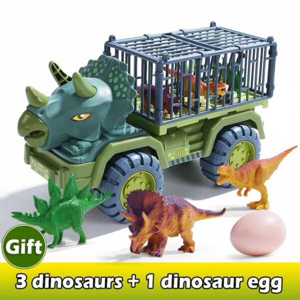 Dinoszaurusz jármű autós játék Dinoszauruszok szállítóautó teherautó játék tehetetlenségi jármű játék dinoszaurusz ajándékkal 1.jpg 640x640 1