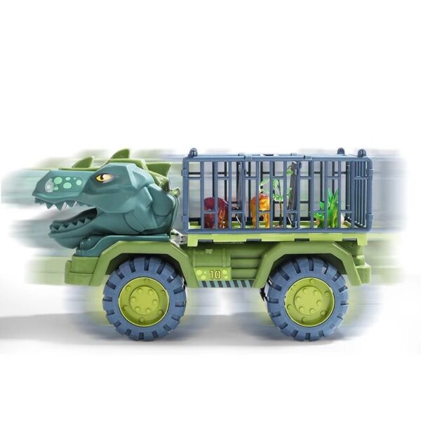 恐龙车汽车玩具恐龙运输车运输车卡车玩具惯性车玩具带恐龙礼物 3