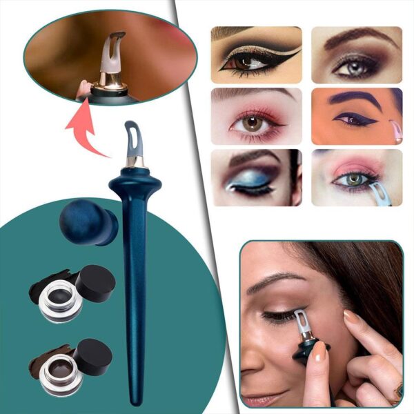 New 1 Set Eyeliner Guide Tools Easy No Skip Eyeliner Gel Reusable Silicone Eyeliner Brush Eyeliner 1