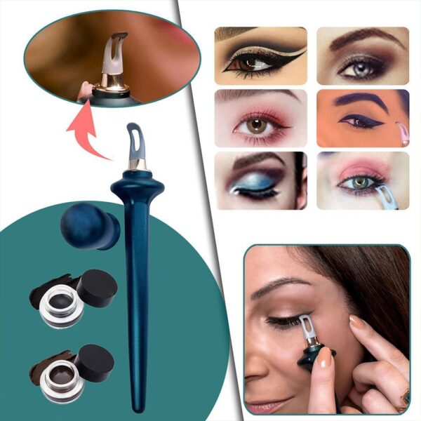 Νέο 1 σετ Eyeliner Οδηγός Εργαλεία Easy No Skip Eyeliner Gel Επαναχρησιμοποιήσιμο Eyeliner Eyeliner Βούρτσα Eyeliner 1