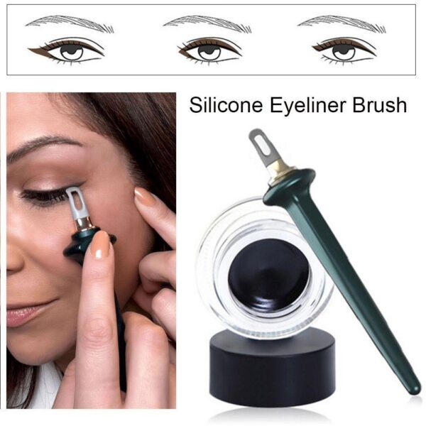 Zana Mpya za Mwongozo wa Seti 1 za Eyeliner Rahisi Hakuna Kuruka Jicho Jicho Gel Inayoweza Kutumika tena ya Silicone Eyeliner Brush Eyeliner 4