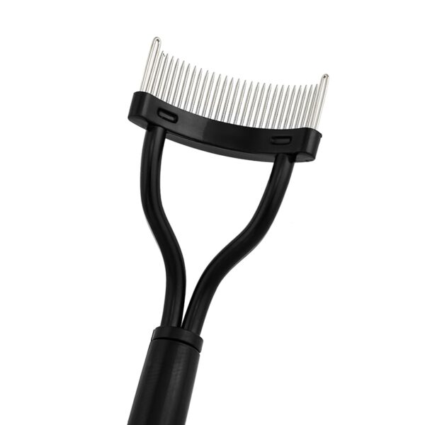New Black Pink Eyelash Curler Metal Eyelash Brush Comb Portable Lash Separator Foldable Mascara Curl Beauty 2