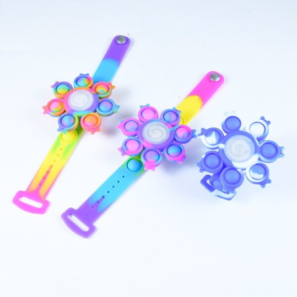 New Fidget Spinner Pop It Push Bubble Bracelet Kid Adults Dimple Toys Silicone Wristband Hand Figet 5