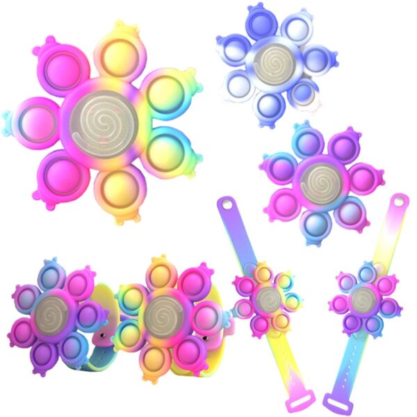 New Fidget Spinner Pop It Push Bubble Bracelet Kid Adults Dimple Toys Silicone Wristband Hand Figet