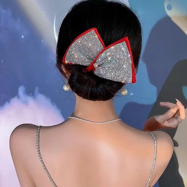 Sabuwar Shinny Rhinestone Deft Bun headband don 'yan mata Salon gashin gashi na karkatar da Vintage Updo Riƙen Ponytail 2