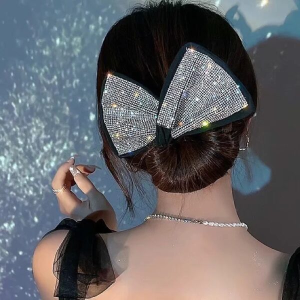 Sabuwar Shinny Rhinestone Deft Bun headband don Matan Yan Mata Salon Gashi Na Karɓar Vintage Updo Riƙen Ponytail