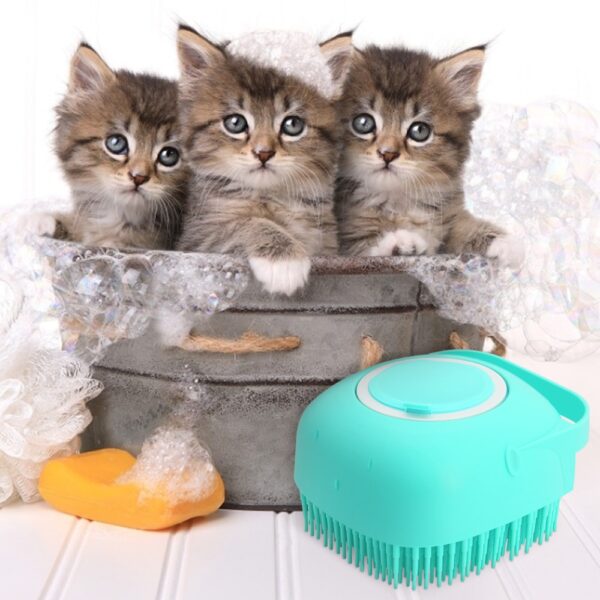 Pet Dog Shampoo Massager Brush Cat Massage Comb Grooming Scrubber Shower Brush for Bathing Short Hair 1