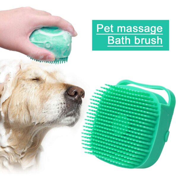 Pet Dog Shampoo Massager Brush Cat Massage Comb Grooming Scrubber Shower Brush for Bathing Short Hair 2