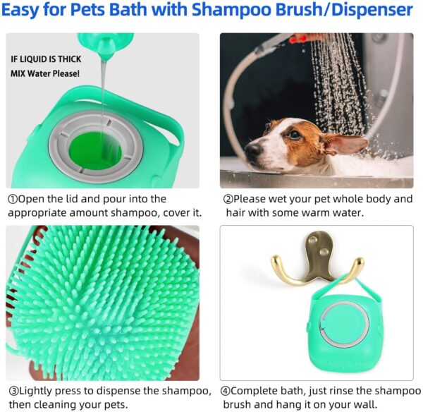 Pet Dog Shampoo Massager Brush Cat Massage Comb Grooming Scrubber Shower Brush for Bathing Short Hair 3