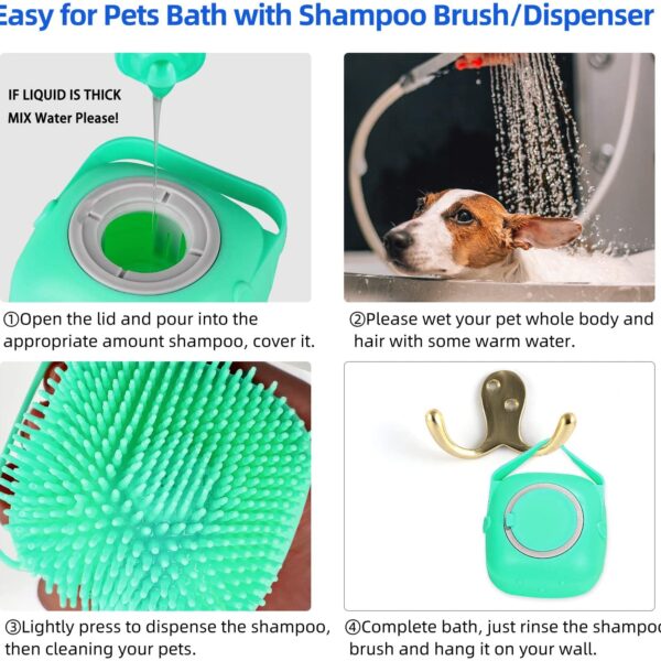 Pet Dog Shampoo Massager Brush Cat Massage Comb Grooming Scrubber Shower Brush for Bathing Short Hair 3