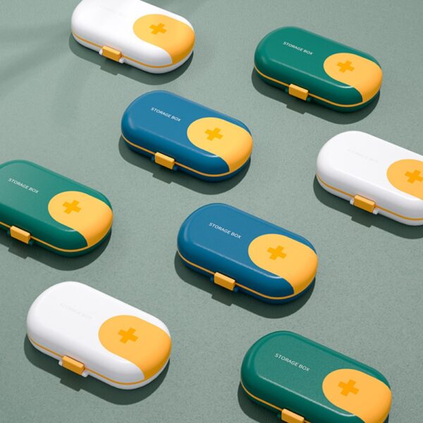 Portabel Travel Pil Case Pil Cutter Organizer Kedokteran Panyimpenan Wadahna Narkoba Tablet Pél Box 4 6
