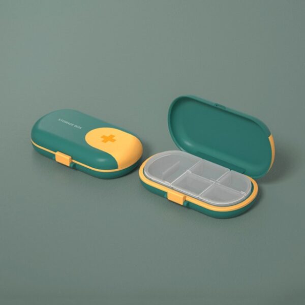 Portable Travel Pill Case Pill Cutter Organizer Tshuaj Cia Thawv Tshuaj ntsiav tshuaj ntsiav tshuaj Box 4