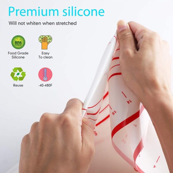 Silicone Pastry Mat Non Stick Baking Kneading Dough Mat Pastry Fondant Rolling Pad with Measurement Kitchen 2