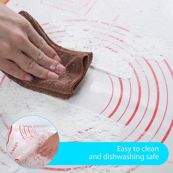 Silicone Keke Mat Non Stick Baking Kneading Dough Mat Kek Fondant Rolling Pad tare da Auna Kitchen 3