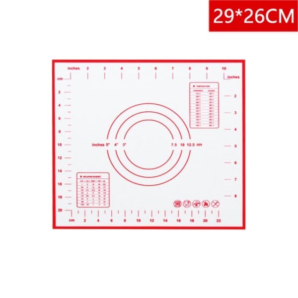 Silicone Pastry Mat Isina Tsvimbo Kubika Kukanyira Dough Mat Pastry Fondant Rolling Pad ine kuyerwa