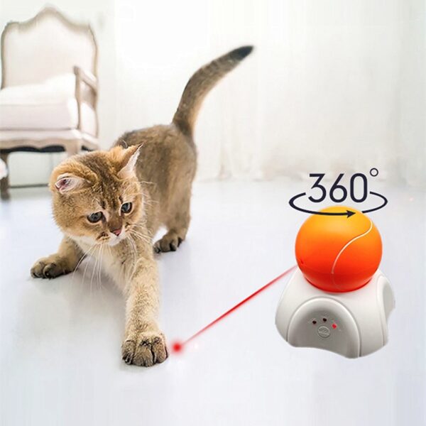 Bràgan cat dealanach smart fèin-ghluasadach rothlach laser laser 360 ceum a ’teannachadh peata Kitten dealanach eadar-ghnìomhach