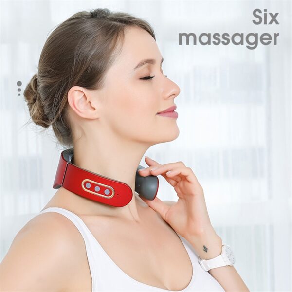 Smart Electric Neck and Shoulder Pulse Massager Kneading TENS Wireless Heat Cervical Vertebra Relax Pain Relief 1
