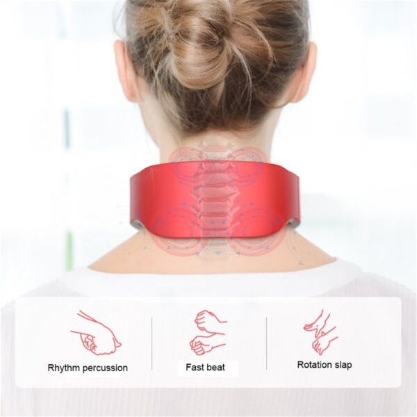 Smart Electric Neck and Shoulder Pulse Massager Kneading TENS Wireless Heat Cervical Vertebra Relax Pain Relief 2