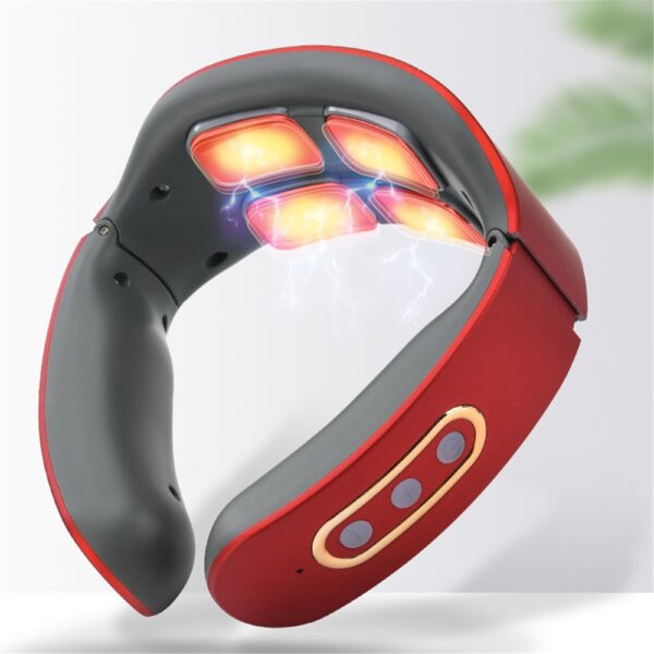 Smart Electric Neck and Shoulder Pulse Massager Kneading TENS Wireless Heat Cervical Vertebra Relax Pain Relief