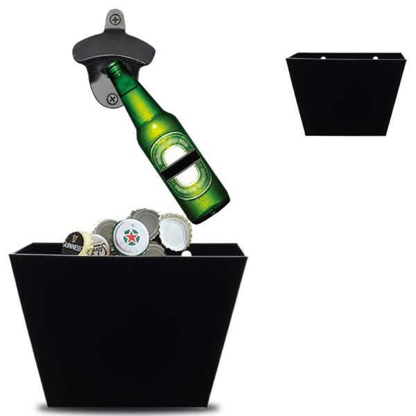 1pc Stainless Steel Bottle Opener Wall Mounted Beer Cap Catcher Box With Screws For Kitchen Bar 1